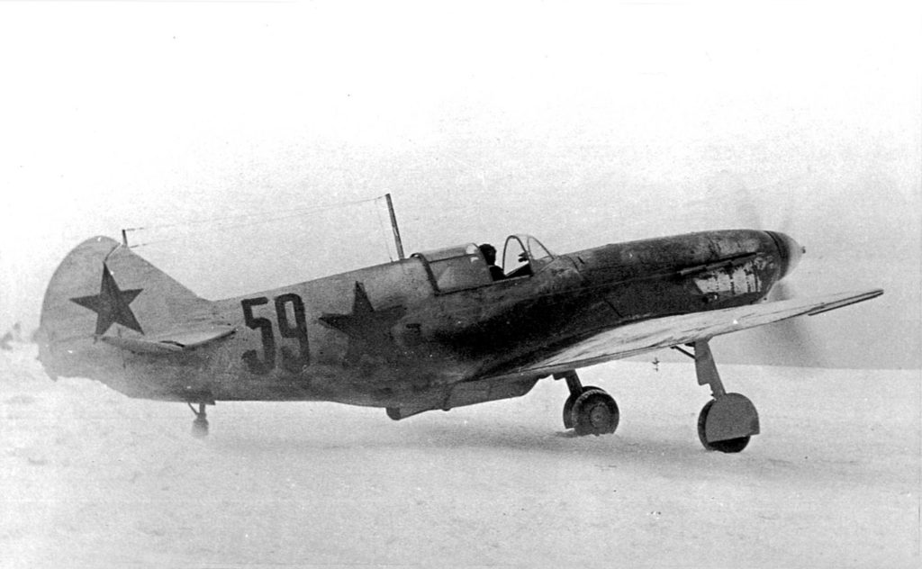 ЛаГГ-3 35-ой серии, капитан Каберов И.А. из 3ГИАП ВВС КБФ, восток Ладожского озера, зима 1942-1943 гг