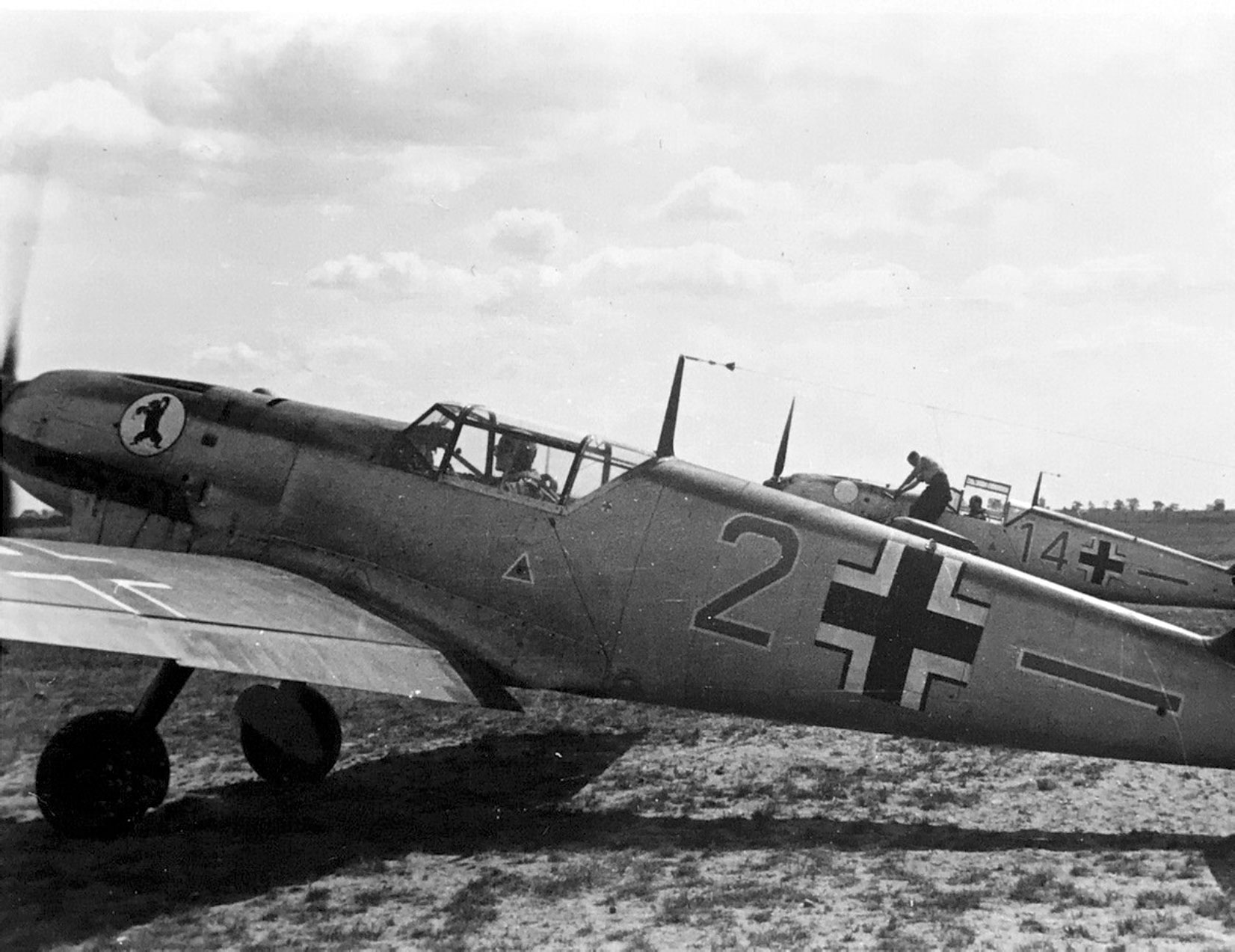 Messerschmitt Bf.109B "Красная 2" из состава 2./ErgJGr Merseburg